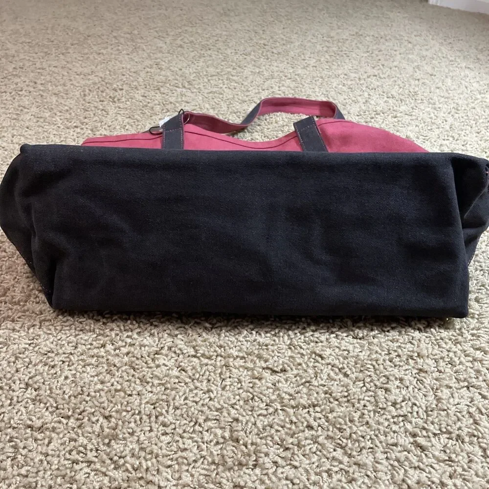 NBA Miami Heat Logo large Tote Bag GAP black/red Canvas 21x11.5x10 NWT $58